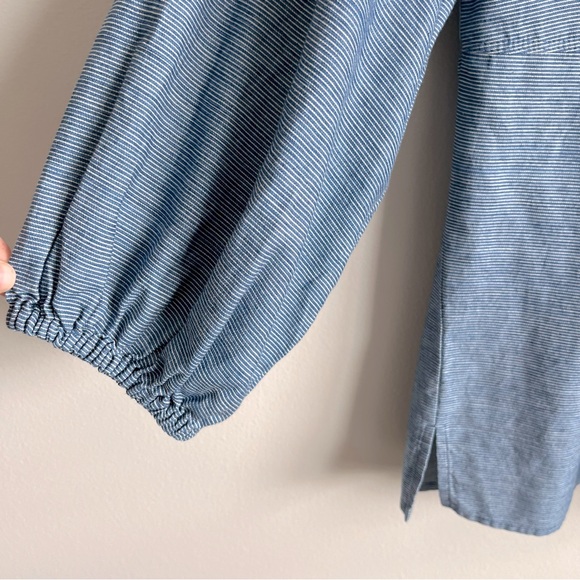 Lucky Brand | NWOT Blue Peplum Blouse (M) - Picture 4 of 9